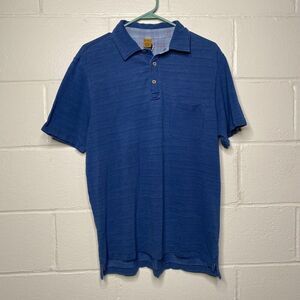 Tailor Vintage Polo Golf Shirt Men Size  Large Casual Stretchy blue Short Sleeve